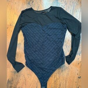 Abercrombie Black Long Sleeve Bodysuit